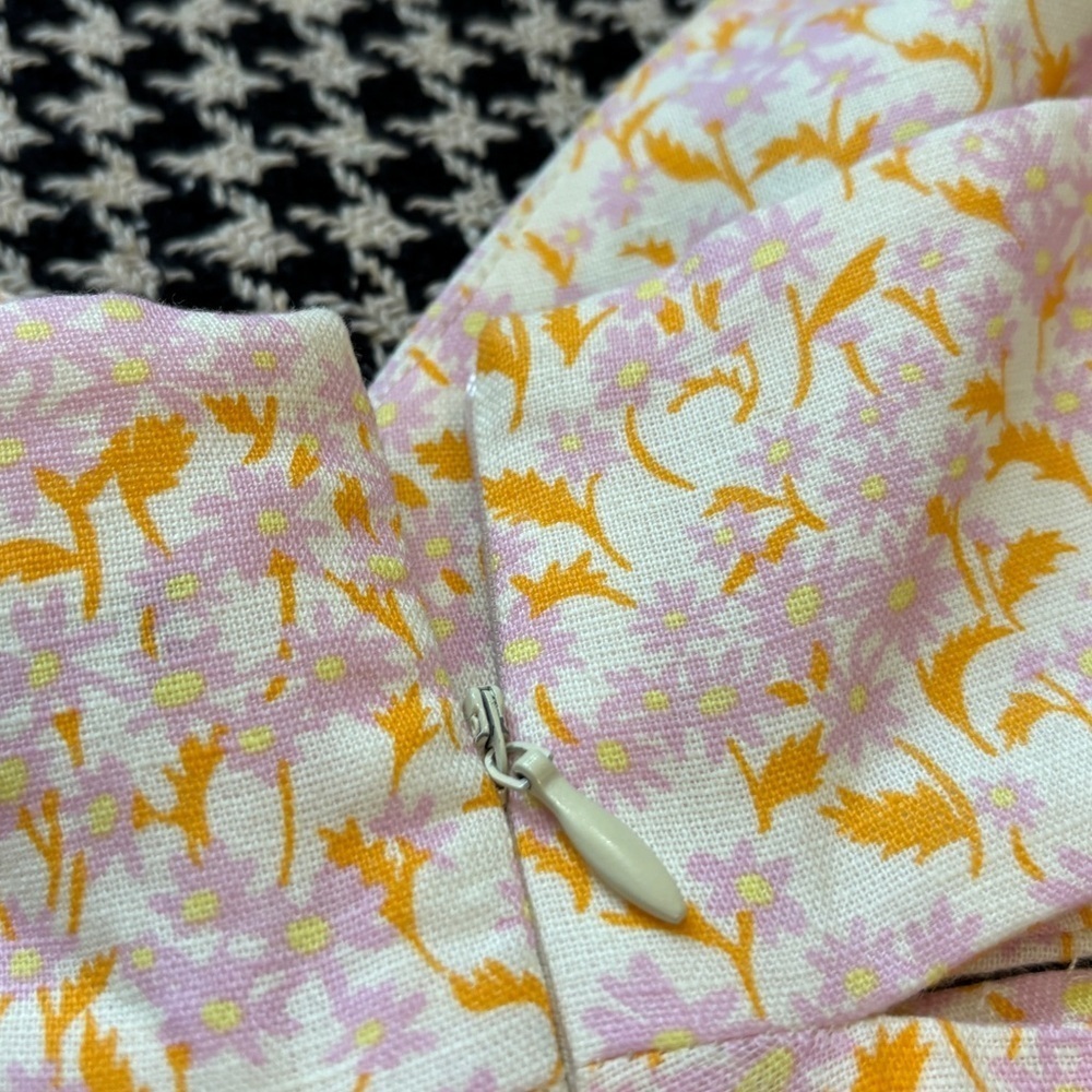 Zara | Linen Floral Cutout Mini Dress - Picture 11 of 16